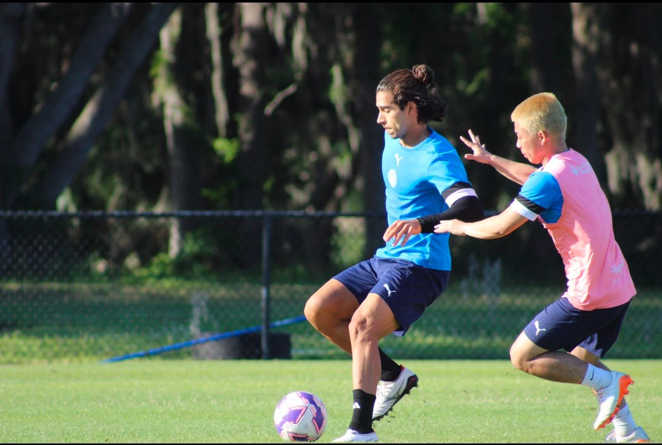 Lucas Lima Policarpo competing during a soccer training session