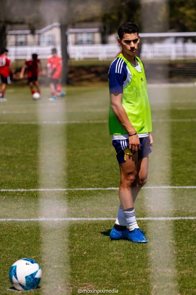 Lucas Lima Policarpo focused before a soccer training session